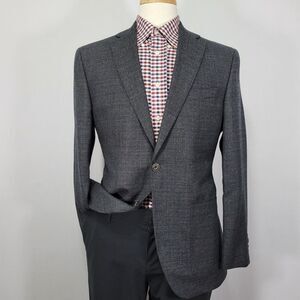 Patrick James Men's Sport Coat Blazer Two‎ Button Charcoal Gray Wool Sz 40R